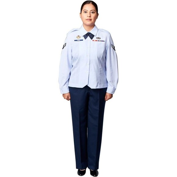 WOMENS REGULATION USAF LONG SLEEVE UNIFORM DRESS SHIRT - Picture 1 of 2